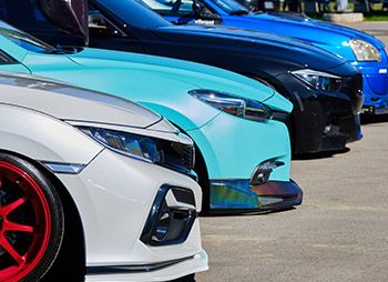 Modified Car Insurance - Picture of a line of modified cars